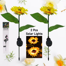 2 Pc Outdoor Solar Sunflower Lights – Waterproof Garden Landscape Stake Light