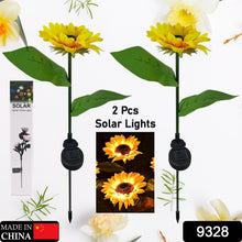 2 Pc Outdoor Solar Sunflower Lights – Waterproof Garden Landscape Stake Light